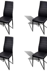 4 wysokie czarne krzesła do jadalni + stół ze szklanym blatem271689-2