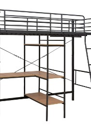 vidaXL Rama łóżka piętrowego z biurkiem, szara, metalowa, 90 x 200 cm287908-2