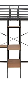 vidaXL Rama łóżka piętrowego z biurkiem, szara, metalowa, 90 x 200 cm287908-3
