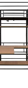 vidaXL Rama łóżka piętrowego z biurkiem, szara, metalowa, 90 x 200 cm287908-4