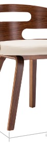 vidaXL Krzesła do jadalni, 6 szt., kremowe, gięte drewno i ekoskóra278849-3