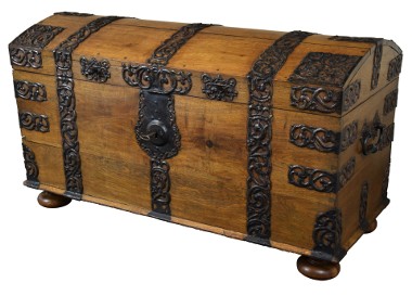 Skrzynia barokowa XVIII wiek okuta antyk zabytkowa kufer-1