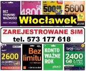 Polskie zarejestrowane karty SIM dzialajace startery telefoniczne LTE Włocławek