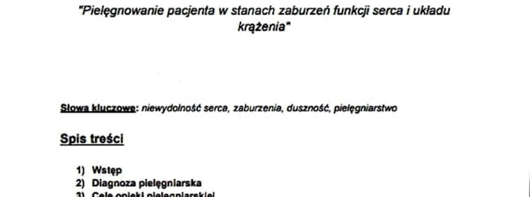 "Pielęgnowanie pacjenta w stanach zaburzeń funkcji serca i układu﻿ krążenia"-1