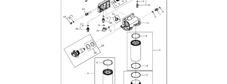 John Deere 9470RX - Filtr paliwa RE541394 (Silnik)-1