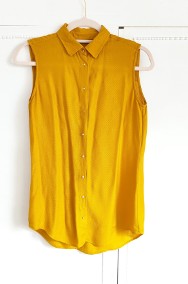 Bluzka Massimo Dutti 36 S miodowa koszula żółta na lato do biura boho-2