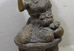  Orientalna Rzeźba z Brązu Syjam , Bogini Hinduistyczna Nang Kwak  17 cm , 