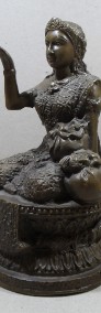  Orientalna Rzeźba z Brązu Syjam , Bogini Hinduistyczna Nang Kwak  17 cm , -3