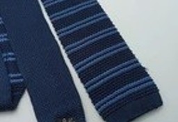 Krawat granatowy w paski knit