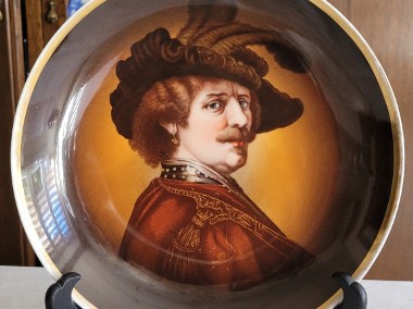 Patera z portretem wg Rembrandta Bawo & Dotter Fischeren z przełomu XIX/ XX w. -1