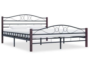 vidaXL Rama łóżka, czarna, metalowa, 160 x 200 cm 285294-1