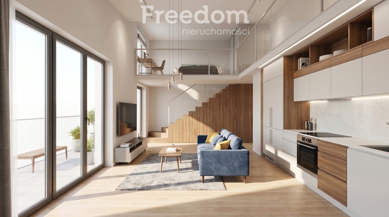 Apartament 88 m² z antresolą i balkonem