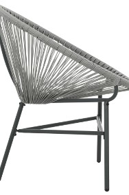 vidaXL Owalne krzesło ogrodowe, polirattan, szare 44481-2