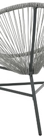 vidaXL Owalne krzesło ogrodowe, polirattan, szare 44481-4