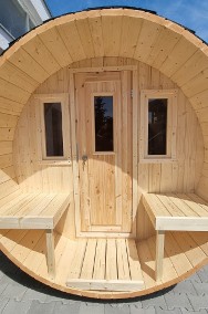 Sauna ogrodowa 280 cm z praktycznym tarasem ze świerku skandynawskiego-2