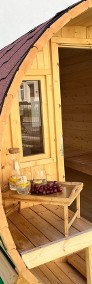 Sauna ogrodowa 280 cm z praktycznym tarasem ze świerku skandynawskiego-3