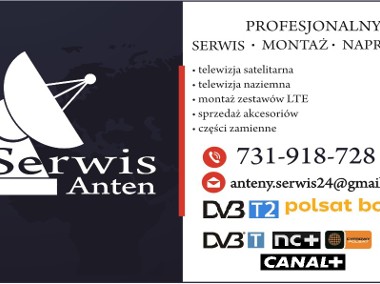 Montaż ustawianie anten satelitarnych, naziemnych DVB-T/DVB-T2, LTE-1