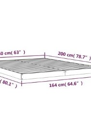 vidaXL Rama łóżka, biała, 160 x 200 cm, lite drewno sosnowe-3