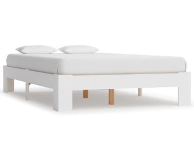 vidaXL Rama łóżka, biała, lite drewno sosnowe, 140 x 200 cm 283295-1