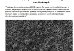 Ocena mikroskopowa warstw nano tlenkowych i powłok nanohydroksyapatytowych 