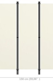 vidaXL Parawan 3-panelowy, kremowy, 150 x 180 cmSKU:320715*-3