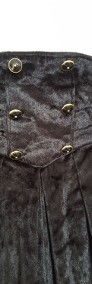 Czarne spódnico spodnie 40 L welur welurowe aksamit retro vintage-3
