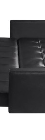 vidaXL Rozkładana kanapa z podłokietnikami, sztuczna skóra, czarna 242214-4
