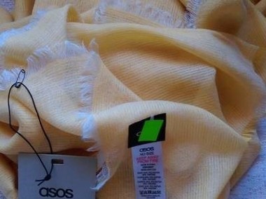 ASOS/ Ogromna chusta, żółty szal biznesowy, apaszka/ NOWY-1