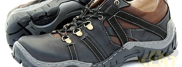Kent 224 Czarne - Solidne buty skórzane na grubej podeszwie-1