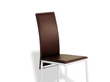 Krzesła TANGO-B stelaż biały eko-skóra beż, brąz-1