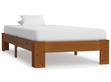 vidaXL Rama łóżka, jasnobrązowa, lite drewno sosnowe, 90 x 200 cm 283286-1