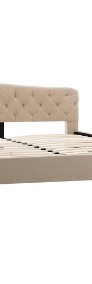 vidaXL Rama łóżka, tkanina, beżowa, 160 x 200 cm 284934-3