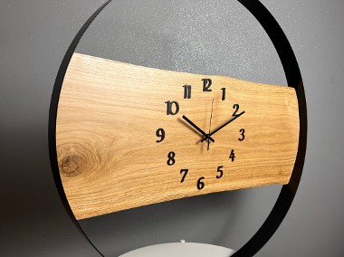 Drewniany zegar w stalowej obręczy | 35-70 cm średnicy | konfiguracja zegara |-1
