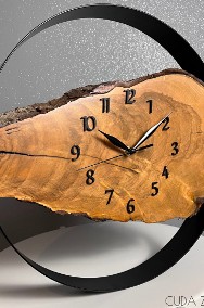 Drewniany zegar w stalowej obręczy | 35-70 cm średnicy | konfiguracja zegara |-2