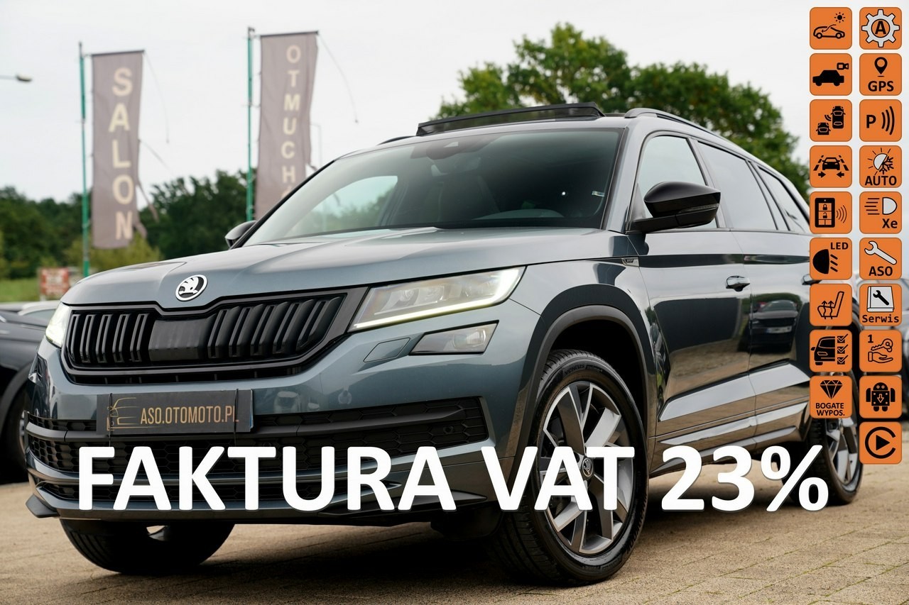 Skoda Kodiaq SPORTLINE acc kamera FUL LED skóra PANORAMA zawieszenie ADC manetki