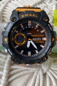Wojskowy zegarek męski Smael analogowo cyfrowy elektroniczny stoper alarm WR50-2