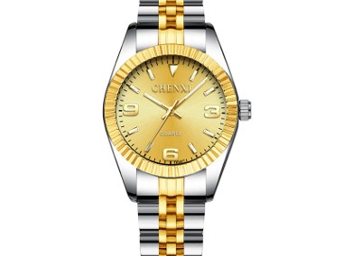 Zegarek damski srebrny złoty męski z bransoletą stalową unisex Chenxi-1