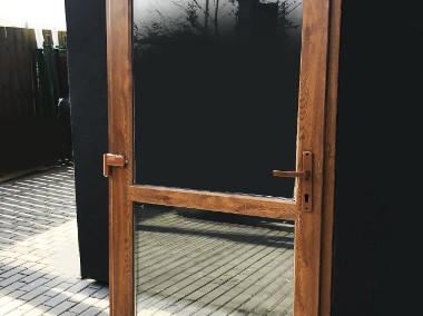 nowe drzwi PVC 200x210 szyba, panel, wejściowe, wzmocnione złoty dąļ-1