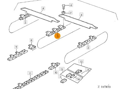 AZ24240 - ŁAŃCUCH PRZENOŚNIKA POCHYŁEGO JOHN DEERE - 87 OGNIW-2