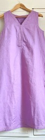 Prosta indyjska sukienka M 38 jasny fiolet żakard kwiaty midi tunika-3