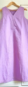Prosta indyjska sukienka M 38 jasny fiolet żakard kwiaty midi tunika-4