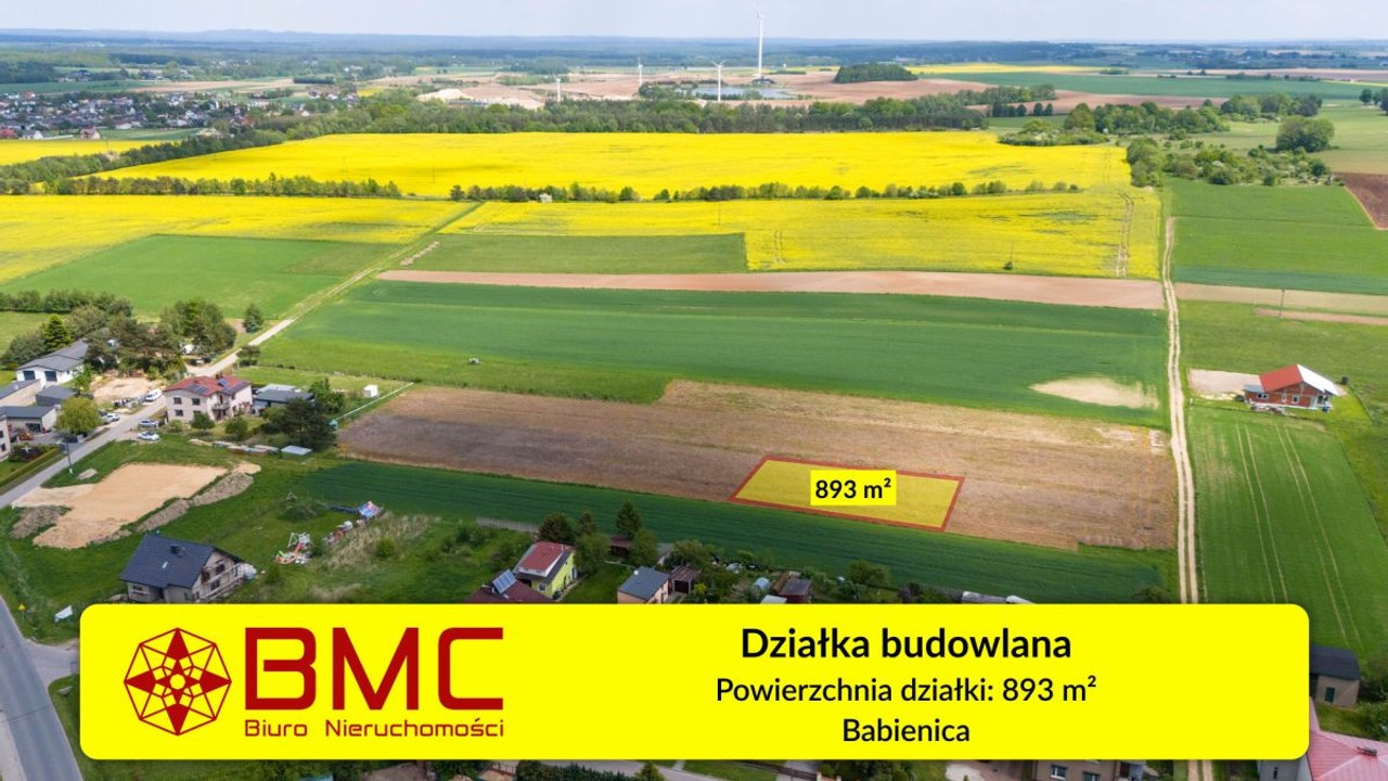 Działka budowlana Babienica 893 m², Woźniki