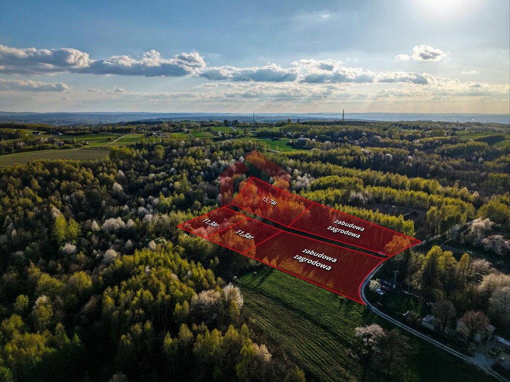 3,33 ha z lasem i strumykiem - teren pod zabudowę - Widok 3