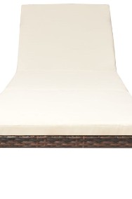 vidaXL Leżak z poduszką, polirattan, brązowy 42845-2