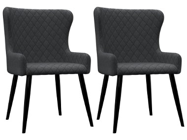 vidaXL Krzesła do jadalni, 2 szt., ciemnoszare, tapicerowane tkaniną282516-1