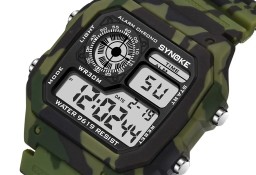 Militarny Zegarek elektroniczny Synoke cyfrowy camo kamuflaż wojskowy LED alarm