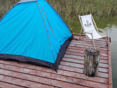 Tratwa na której mozna rozbić namiot camping kemping mazury nocleg -1