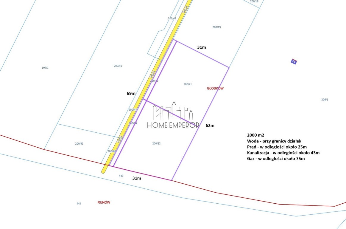 Działka na sprzedaż, 2000 m², Piaseczno Głosków - Widok 2