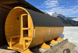  Sauna Beczka ogrodowa  okragla Ø 2 m Discovery z piecem przedsionkiem