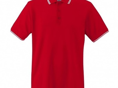 Koszulka polo kolor czerwony/biały FRUIT of the LOOM (Warszawa)-2